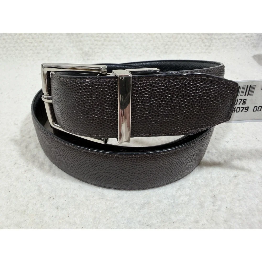 Jos A Bank Reversible Leather Belt‎ Size 42 Black Brown Italy Textured